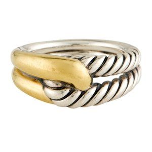 DAVID YURMAN 18K YELLOW GOLD & STERLING SILVER 925 CABLE LINK BAND RING